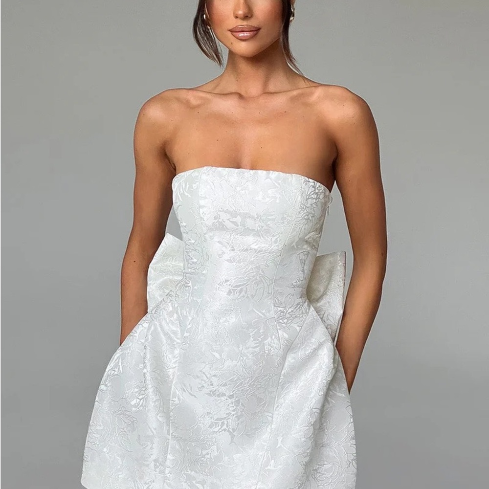 Babyboo Elenora White Strapless Dress